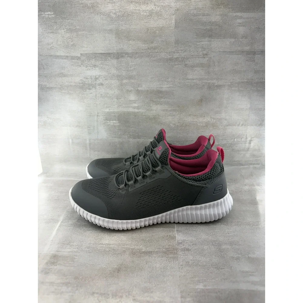 Skechers Work Slip Resistant Shoes Women Sz 9 Wide Grey Pink 77260W Relaxed Fit